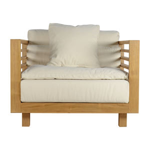 Chaise longue contemporaine en teck avec coussin épais pour l'assise et le dossier, élégante et minimaliste, idéale pour les hôtels, les complexes hôteliers et les projets d'ameublement. - Product Image 4