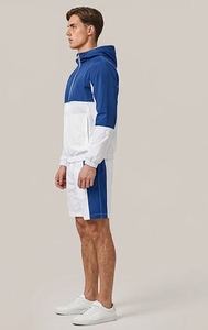 Wind Breaker Shorts Set Men / Men Full Zip Up Hooded <b>Jacket</b> Elastic Waist Shorts Set/<b>Rain</b> Waterproof Two Piece Shorts Set - Product Image 4