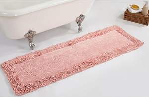 Tapis de bain luxueux en coton doux tufté, tissé à la main avec un motif ovale élégant, lavable en machine, tapis en laine pour la maison ou l'hôtel - Product Image 5