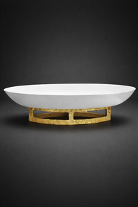 Plat de service et plateau ovales de luxe classiques et écologiques en acier inoxydable, faits à la main, pour la restauration hôtelière - Product Image 4