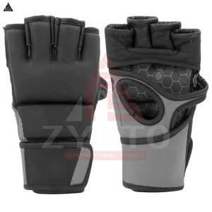 Gants de MMA professionnels en cuir PU pour hommes, demi-doigts, grandes tailles, pour l'entraînement de boxe – Prix direct usine - Product Image 4