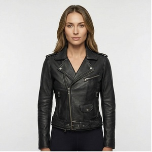 Chaqueta de cuero para motociclista para mujer 2025, chaqueta de cuero para bicicleta para mujer, chaqueta de cuero personalizada para mujer - Product Image 1