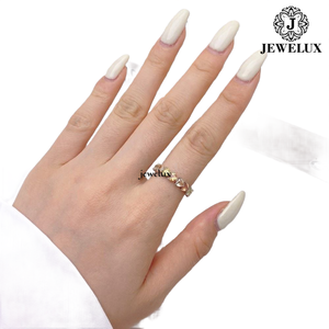 Jewelux Women's 925 Silver Pink <b>Crystal</b> Eternity Band <b>Ring</b> Pear Cut Prong Setting Romantic Style Rhodium Plated From India - Product Image 4