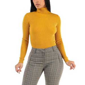 Suéter de punto de cuello redondo de manga larga para mujer con logotipo personalizado recién llegado, prendas de punto para mujer BD para invierno, Jersey de punto con logotipo frontal - Product Image 4