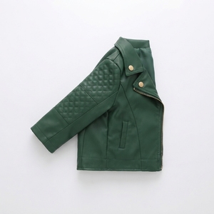 Blouson en cuir PU pour garçons, col montant, fermeture éclair, décontracté, écologique, imperméable, léger, vêtements d'extérieur pour enfants, vente en gros - Product Image 3