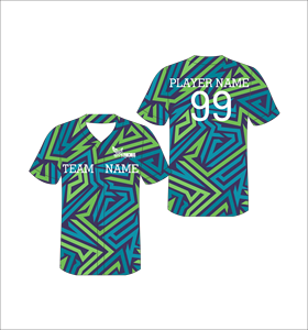 Maillot de baseball personnalisé sublimé, entièrement boutonné, uniformes d'équipe personnalisés, vêtements de sport respirants pour hommes, chemise à séchage rapide - Product Image 1