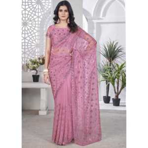 Designer Thread Embroidery Work Saree for Party Wear in <b>Career</b> <b>Dresses</b> - Product Image 6