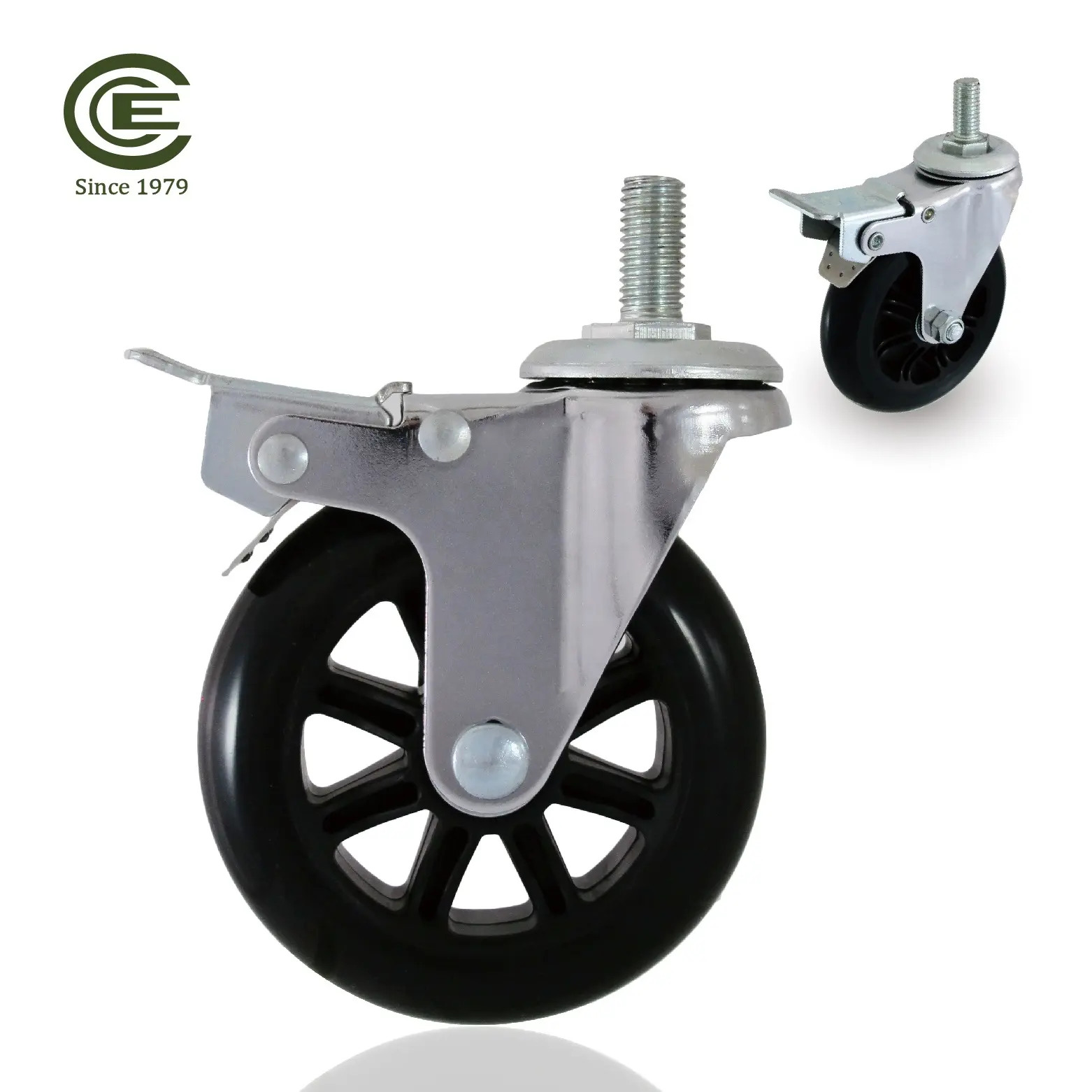 CCE Caster 4 Inch PU Spare Baby Bed Wheels For Parts Trolley