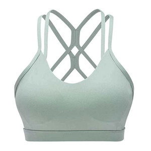 Sujetador Deportivo para Mujer, Moderno y de Alta Calidad, Transpirable, con Logotipo Frontal Simple, de Alta Sujeción, para Yoga y Fitness - Product Image 1