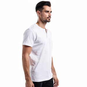 Men's <b>White</b> Henley T-Shirt Short Sleeve Street Style Button Down Henley <b>Tee</b> Shirts Men Breathable Lightweight Henley <b>Tee</b> Mens - Product Image 3