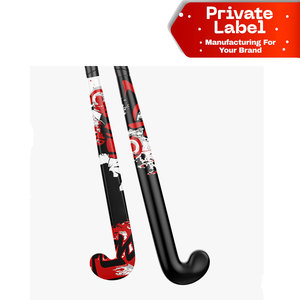 Palos de hockey personalizados con marca propia para equipos y jugadores, con pedido mínimo bajo, en stock, listos para enviar. Venta al por mayor de palos de hockey para entrenamiento deportivo. - Product Image 1