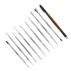 DERMISPRO Kit d'instruments de sculpture de cire en acier inoxydable pour laboratoire dentaire, 10 pièces avec poignée ergonomique pour la sculpture de modèles dentaires - Product Image 5
