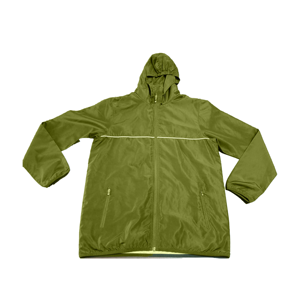 Veste imperméable à capuche pour homme, couleur unie, polyester, automne, fermeture éclair, coupe classique - Product Image 5
