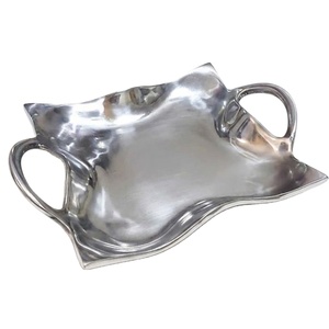 Home Kitchen Organizer Food Serving Dish <b>Snacks</b> Dessert Display Modern Decorative Metal <b>Tray</b> Sweet Serving Platters In Best Sale - Product Image 1
