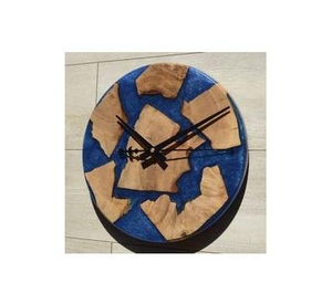 Horloge murale en résine de bois de qualité supérieure et horloge murale élégante en résine époxy noire, marron, blanche à prix avantageux - Product Image 2