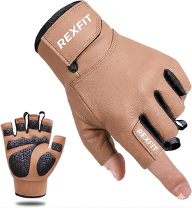 REXFIT Half Finger Gym <b>Gloves</b> Mesh Breathable Non-Slip Adjustable Wrist Strap Fitness Training <b>Weight</b> Lifting - Product Image 5