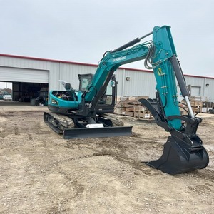 Mini-excavatrice sur chenilles SWE50UF 30UP bleue, compacte, avec lame, godet, pompe hydraulique, capacité de godet de 3 m³, 3000 kg - Product Image 6