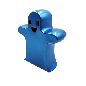 Halloween Blue Ceramic Ghost LED <b>Battery</b> <b>Operated</b> Night Light Mini Decorative Figurine Cute Cartoon Spirit Tabletop Festival - Product Image 4
