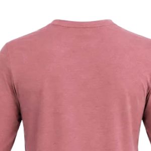 Camiseta básica casual de manga larga para mujer, color rosa empolvado, con cuello redondo, dobladillo curvo, ajuste ceñido, para uso diario y capas, con puños abotonados. - Product Image 4