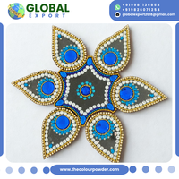 Rangoli en acrylique de qualité supérieure, design floral prêt à l'emploi, perles faites à la main, réutilisables, emballage en vrac, multicolores, classique, élégant, parfait