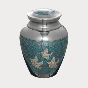 Urne funéraire colombine paisible pour adulte, taille moyenne, récipient commémoratif pour cendres, design décoratif oiseau - Product Image 1