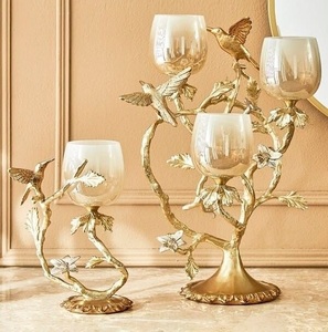 Élégant porte-bougie en métal en forme de branche d'arbre avec base en marbre, support de bougie décoratif pour table, décoration d'intérieur inspirée de la nature - Product Image 6