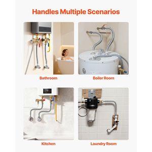 Kit per Scaldabagno da 18 Pollici con Connettore Flessibile di Ingresso da 1'' FIP X 1'' FIP per Facile Installazione Idraulica - Product Image 6