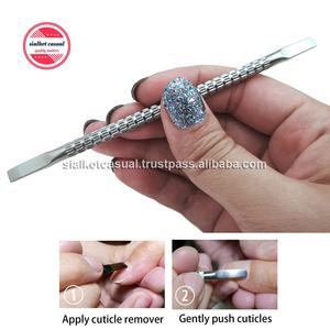 Empujador de cutículas de acero inoxidable Empujador de cutículas de piel muerta Uña DE LOS PIES Herramientas de uñas de doble punta - Product Image 6