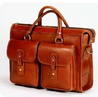 Nuevo Bolso de Mano Unisex de Cuero Genuino Impermeable para Portátil, Viajes y Negocios, con Cierre de Cremallera y Logotipo Personalizado en Color