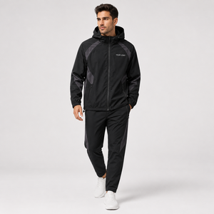 Panel Design Lightweight Summer Running Suit Waterproof Polyester Fabric Adjustable Hood Drawstring Custom for Logo Solid Unisex - Product Image 1