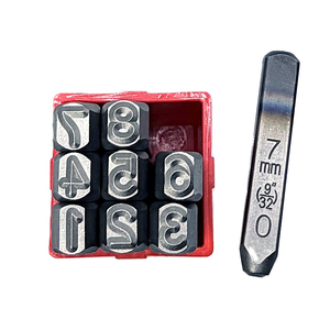 7mm 9/32 inch Steel Number <b>Punch</b> <b>Set</b> 0-9 9pcs Cr-V 6150 HRC 58-62 Lot Number Marking Proportional Font OEM/ODM Taiwan - Product Image 4