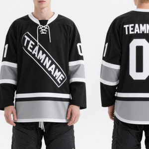 Maillot de hockey vierge en gros, vêtements de sport, col en V imprimé numériquement, fabriqué en usine, qualité supérieure, polyester imprimé pour hockey sur glace - Product Image 4
