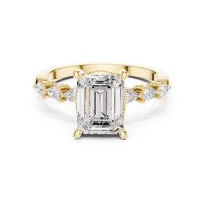 แหวนแต่งงานครบรอบแต่งงาน Aries Jewel ประดับเพชร 2 กะรัต E VVS VS ทรง Emerald Cut เพชรเลี้ยงในห้องปฏิบัติการ ทองคำแท้ 14K - Product Image 1