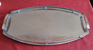 Plateau de service artisanal en laiton doré poli, design moderne, pour Ramadan, mariage, décoration de luxe pour la maison, personnalisable, géométrique - Product Image 2