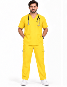 Ensemble de 3 pièces d'uniformes médicaux souples et respirants avec veste assortie pour médecins, pharmaciens et personnel hospitalier - Product Image 1