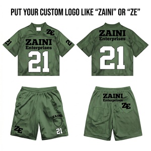 Conjunto Deportivo de Malla para Hombre, Camiseta sin Mangas, Premium, 120g, Poliéster Transpirable, Logotipo Personalizado con Transferencia Térmica, Verde Equipo - Product Image 1