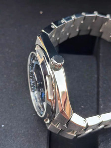 Montre mécanique automatique pour homme, cadran bleu luxueux en platine éternelle, bracelet en acier inoxydable, date, phase de lune, pour les voyages d'affaires - Product Image 3
