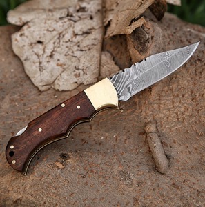 Cuchillo Plegable de Bolsillo de Acero de Damasco de Grado Industrial BA Enterprises, Longitud Personalizable, 1 Año de Garantía - Regalo para Bodas - Product Image 3