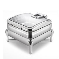 Restaurant Edelstahl 6L Elektrisches Buffet-Set Speisenwärmer Chafing Dish Manuell 85-100°C Buffet-Displays Catering-Serviergeräte