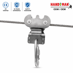 Poulie de zipline en acier inoxydable pour parc d'aventure, ligne de vie horizontale, câble de 13 mm max, charge de rupture 15 kN, HM SS989 - Product Image 1