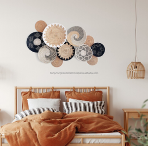 Juego de 11 cestas de decoración de pared bohemias ecológicas duraderas | Decoración de pared Bohemia, arte de pared bohemio | Sala de estar, dormitorio, Cocina, Restaurante - Product Image 2