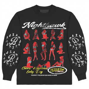 T-shirt streetwear imprimé graphique style urbain manches longues en coton premium coupe décontractée 100% coton pour homme coupe ample imprimé - Product Image 4