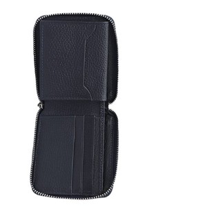 Portefeuille homme en cuir véritable de qualité supérieure, à double pliage, avec plusieurs emplacements pour cartes et design texturé, fin et minimaliste, beige - Product Image 4