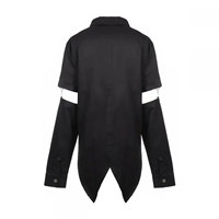 Chemise noire gothique punk pour homme avec manches amovibles, boucles cloutées et sangles en similicuir, haut streetwear
