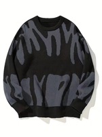 Pull en tricot à col rond pour homme, doux et chaud, à manches longues, décontracté, confortable, idéal pour le bureau en hiver
