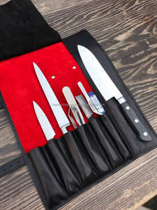 Étui à couteaux en cuir de qualité supérieure, kit de rangement pour couteaux de chef, multifonctionnel, portable, anti-odeur, protection pour la cuisine et les voyages - Product Image 5