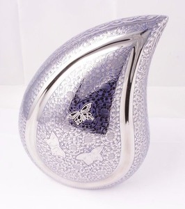 Urne funéraire bleue en forme de larme avec motif cœur pour cendres d'adultes, souvenir commémoratif décoratif, urne en forme de larme pour cendres humaines - Product Image 6