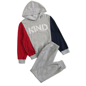 Kids Eco-friendly Acid Wash Hoodie Jogger <b>Set</b> Maroon Black Tracksuit Two Piece Casual Sportswear Fleece Warm Clothing Boys Girls - Product Image 3