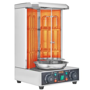 Asador Vertical Eléctrico de 2 Quemadores y 13 Libras de Capacidad, Máquina de Shawarma Gyr, Cocedor de 122-572 F para Pollo y Shawarma - Product Image 1