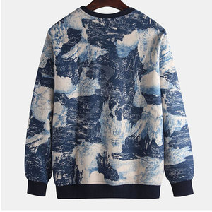Sweat-shirt à col rond en tricot pour homme, coupe classique, 100% coton, respirant, écologique, confortable, manches longues, uni, homme - Product Image 2